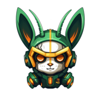 robot rabbit head cartoon mascot S png