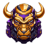 cartoon bull fighting robot head png