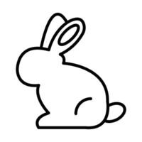 icono de línea de conejo vector