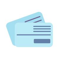 Blue Debit Credit Card Flat Icon vector