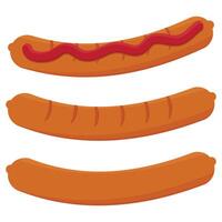 Sausage set, color isolated illustration on a white background vector