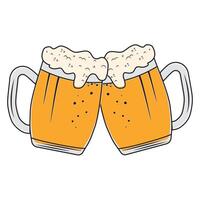 Beer in a mug, isolated illustration on a white background vector