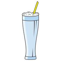 Milkshake with whipped cream and cherry photo-realistic vector