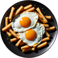 assiette délicieux frit Oeuf protéine png