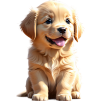 gouden retriever puppy op zoek gelukkig opgewonden png