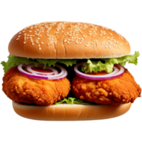 Delicious fried chicken sandwich png