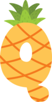 gul ananas alfabet png
