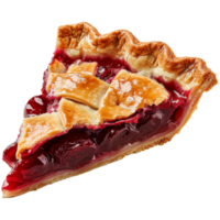 ein Scheibe von Kirsche Kuchen, auf ein transparent Hintergrund png