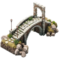 medieval puente, 3d dibujos animados, transparente antecedentes png