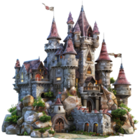 Fantasy kingdom, 3d cartoon, transparent background png