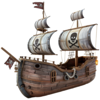 pirata nave, 3d elemento, trasparente sfondo png