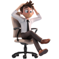 schwindlig Büro Mann, 3d Element, transparent Hintergrund png