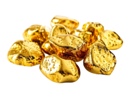 Gold Nuggets isoliert auf transparent Hintergrund png