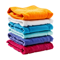 Colorful Stack of Towels Isolated on Transparent Background png