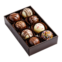 Box of Chocolate Candies Isolated on Transparent Background png