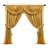 Gold Curtains Isolated on Transparent Background png