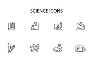 science icon set..Editable stroke.linear style sign for use web design,logo.Symbol illustration. vector