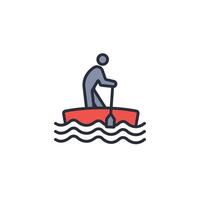 paddle canoe icon. .Editable stroke.linear style sign for use web design,logo.Symbol illustration. vector