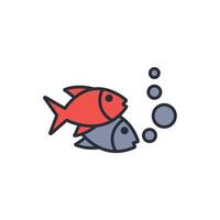 Fish icon. .Editable stroke.linear style sign for use web design,logo.Symbol illustration. vector