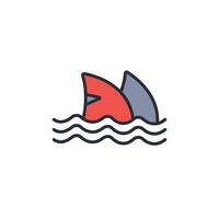 Shark icon. .Editable stroke.linear style sign for use web design,logo.Symbol illustration. vector