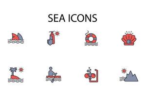 Sea icon. .Editable stroke.linear style sign for use web design,logo.Symbol illustration. vector