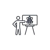 scientist teacher icon. .Editable stroke.linear style sign for use web design,logo.Symbol illustration. vector