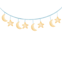 baby moon and stars hanging on a rope png