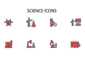 science icon set..Editable stroke.linear style sign for use web design,logo.Symbol illustration. vector