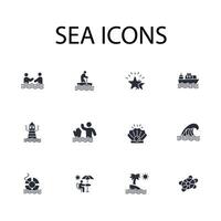 Sea icon. .Editable stroke.linear style sign for use web design,logo.Symbol illustration. vector