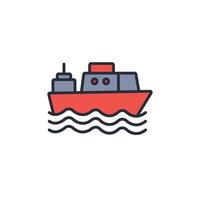 ferry boat icon. .Editable stroke.linear style sign for use web design,logo.Symbol illustration. vector