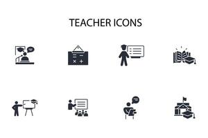 Teacher icon set..Editable stroke.linear style sign for use web design,logo.Symbol illustration. vector