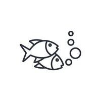 Fish icon. .Editable stroke.linear style sign for use web design,logo.Symbol illustration. vector