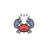 crab icon. .Editable stroke.linear style sign for use web design,logo.Symbol illustration. vector