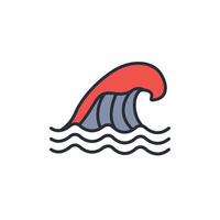 waves icon. .Editable stroke.linear style sign for use web design,logo.Symbol illustration. vector