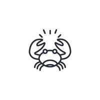 crab icon. .Editable stroke.linear style sign for use web design,logo.Symbol illustration. vector