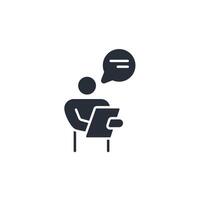 lecturer icon. .Editable stroke.linear style sign for use web design,logo.Symbol illustration. vector