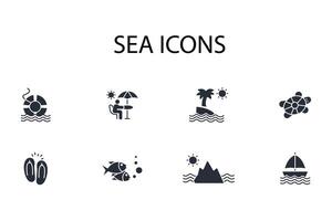 Sea icon. .Editable stroke.linear style sign for use web design,logo.Symbol illustration. vector