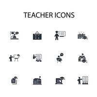 Teacher icon set..Editable stroke.linear style sign for use web design,logo.Symbol illustration. vector