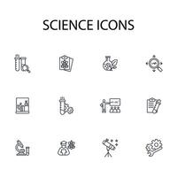 Ciencias icono establecer...editable trazo.lineal estilo firmar para utilizar web diseño,logotipo.símbolo ilustración. vector