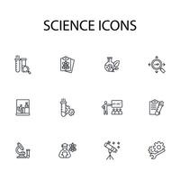 science icon set..Editable stroke.linear style sign for use web design,logo.Symbol illustration. vector