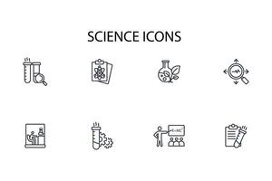 science icon set..Editable stroke.linear style sign for use web design,logo.Symbol illustration. vector