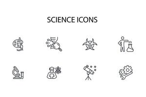 science icon set..Editable stroke.linear style sign for use web design,logo.Symbol illustration. vector