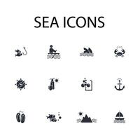 Sea icon. .Editable stroke.linear style sign for use web design,logo.Symbol illustration. vector