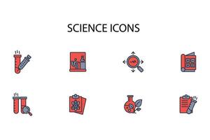 science icon set..Editable stroke.linear style sign for use web design,logo.Symbol illustration. vector