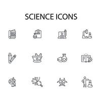 science icon set..Editable stroke.linear style sign for use web design,logo.Symbol illustration. vector