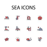 Sea icon. .Editable stroke.linear style sign for use web design,logo.Symbol illustration. vector