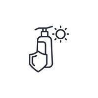 Sunscreen icon. .Editable stroke.linear style sign for use web design,logo.Symbol illustration. vector