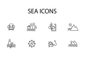 Sea icon. .Editable stroke.linear style sign for use web design,logo.Symbol illustration. vector
