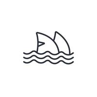 Shark icon. .Editable stroke.linear style sign for use web design,logo.Symbol illustration. vector