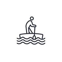 paddle canoe icon. .Editable stroke.linear style sign for use web design,logo.Symbol illustration. vector